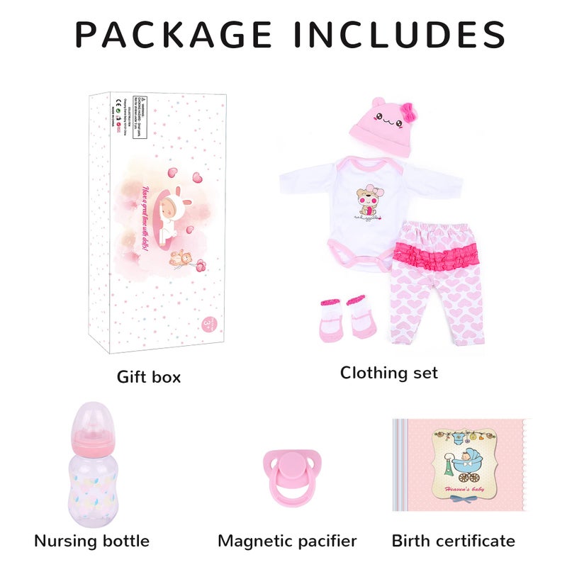 CHAREX Reborn Baby Dolls Girl - 16 Inches Realistic Soft Vinyl Newborn Baby Doll That Look Real, Best Toy for Kids Ages 3+ - Image 4